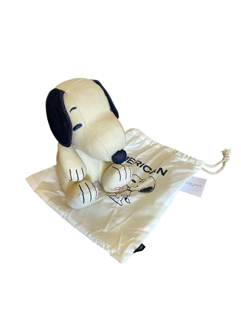 AE Limited Edition Snoopy Plush Dog in Cream and Navy